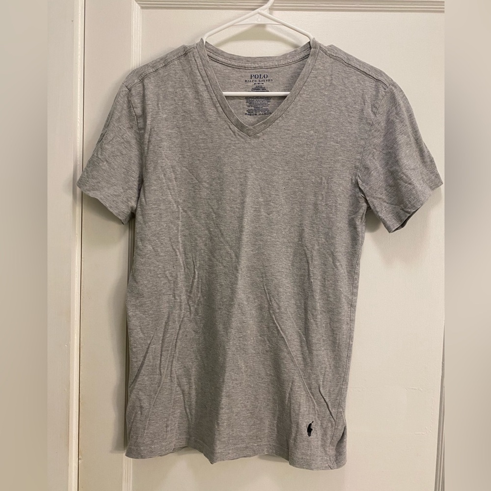 Polo by Ralph Lauren Heather Gray Slim Fit V-Neck Tee